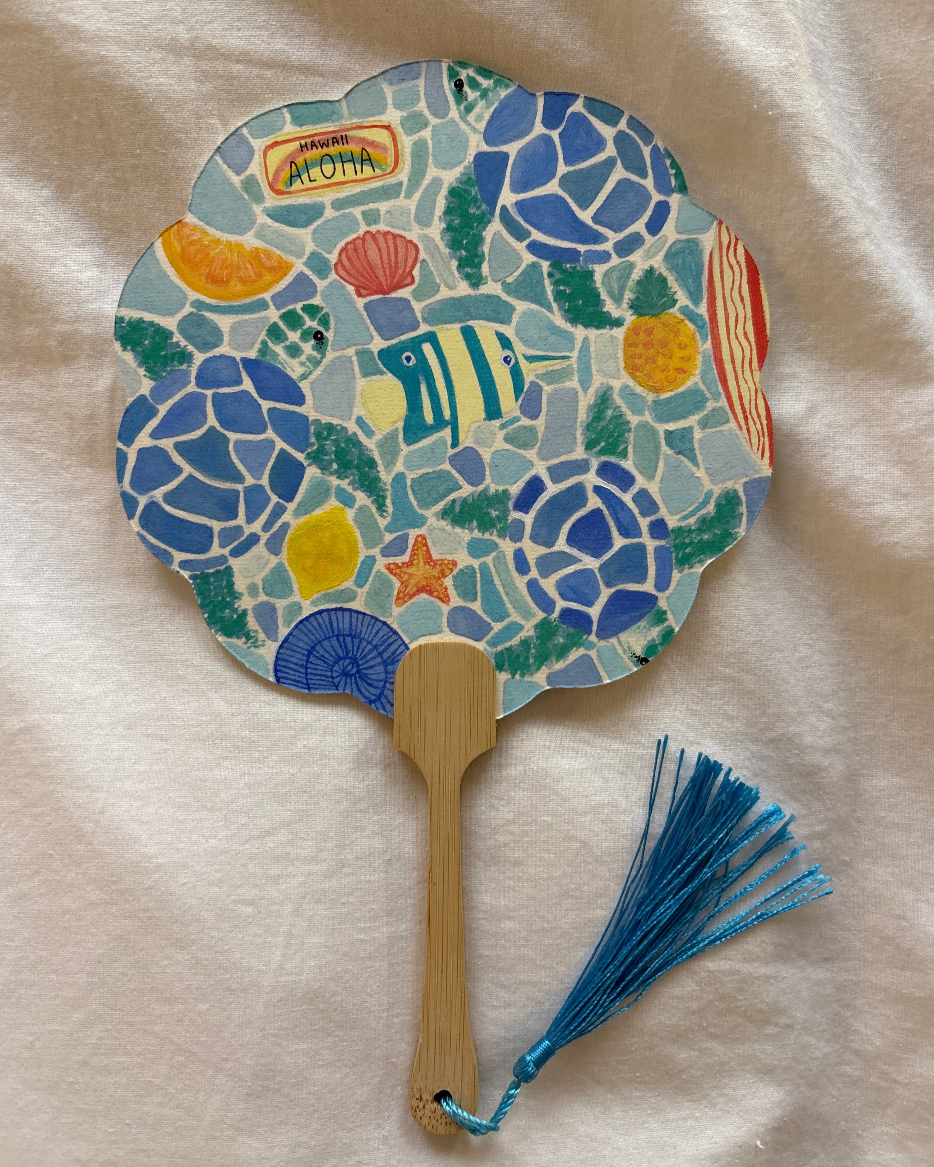 Ocean Mosaic Fan Painting